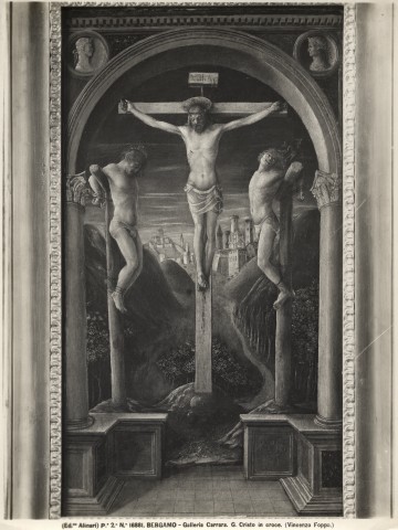 Alinari, Fratelli — Bergamo - Galleria Carrara. G. Cristo in croce. (Vincenzo Foppa.) — insieme